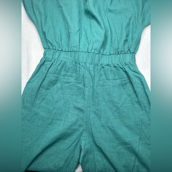 Universal Thread Women's Short Sleeve Linen jumpsuit, romper Green women’s Size - Picture 8 of 12